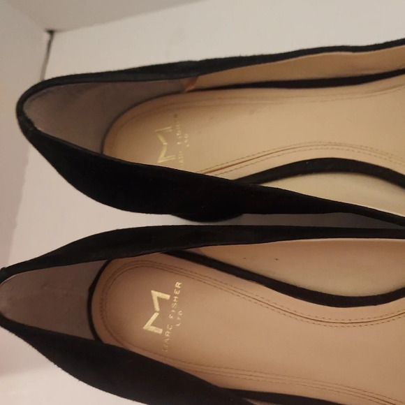 Marc Fisher LTD Black Suede Mlyovani Pointed Toe Block Heels in Size 8 M - Picture 7 of 13